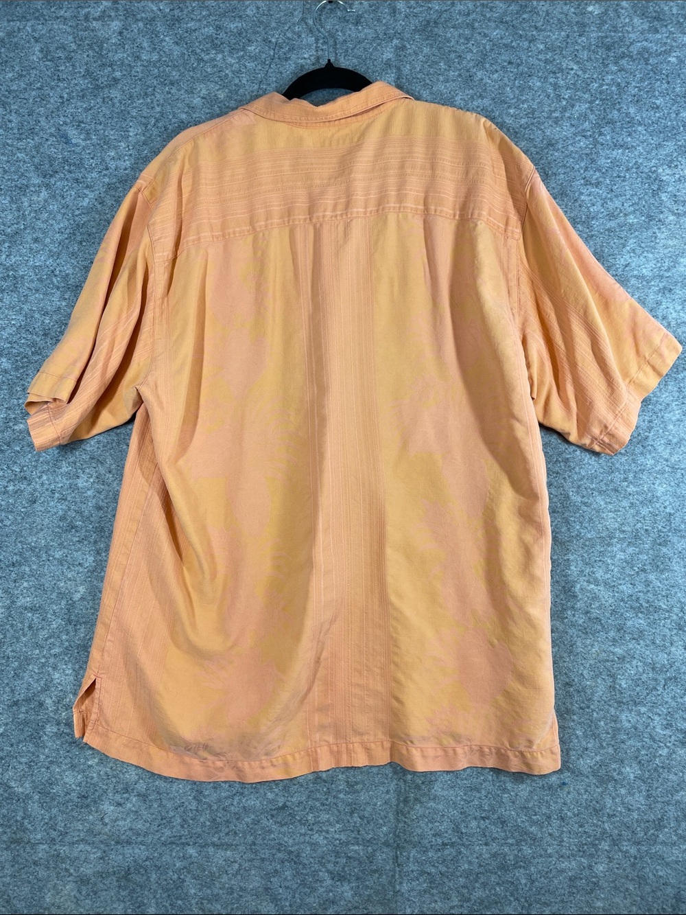 Tommy Bahama Silk Camp Shirt Peach Large Hawaiian Resort Vacation Casual - Picture 11 of 14